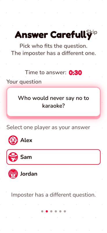 Answer carefully screen