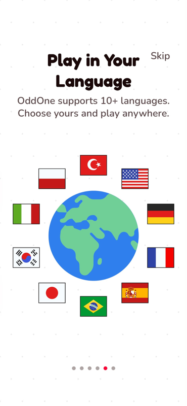 Play in your language screen